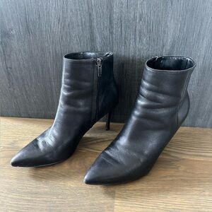 Nine West Fhayla Pointy Toe Bootie 6.5 Black Leather
